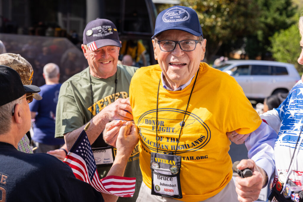 Picture of a veteran and one of the ground crew from AHHF mission 7